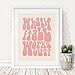 ZEARPT What If It All Works Out Print, Self Care Wall Art, Daily Affirmation, Self Care Gallery, Pink Retro Wall Decor, Positive Thinking, Daily Mindset Reminder, Girls Dorm Decor, Unframed