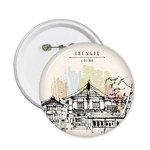 Badge rond Chengdu Chine pins solide pour customiser un vêtement