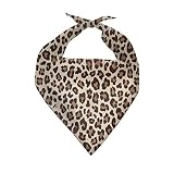 Forchrinse Cheetah Print Pet Dog Bandana Washable Polyester Dog Bib Triangle Scarf Pet Handkerchief