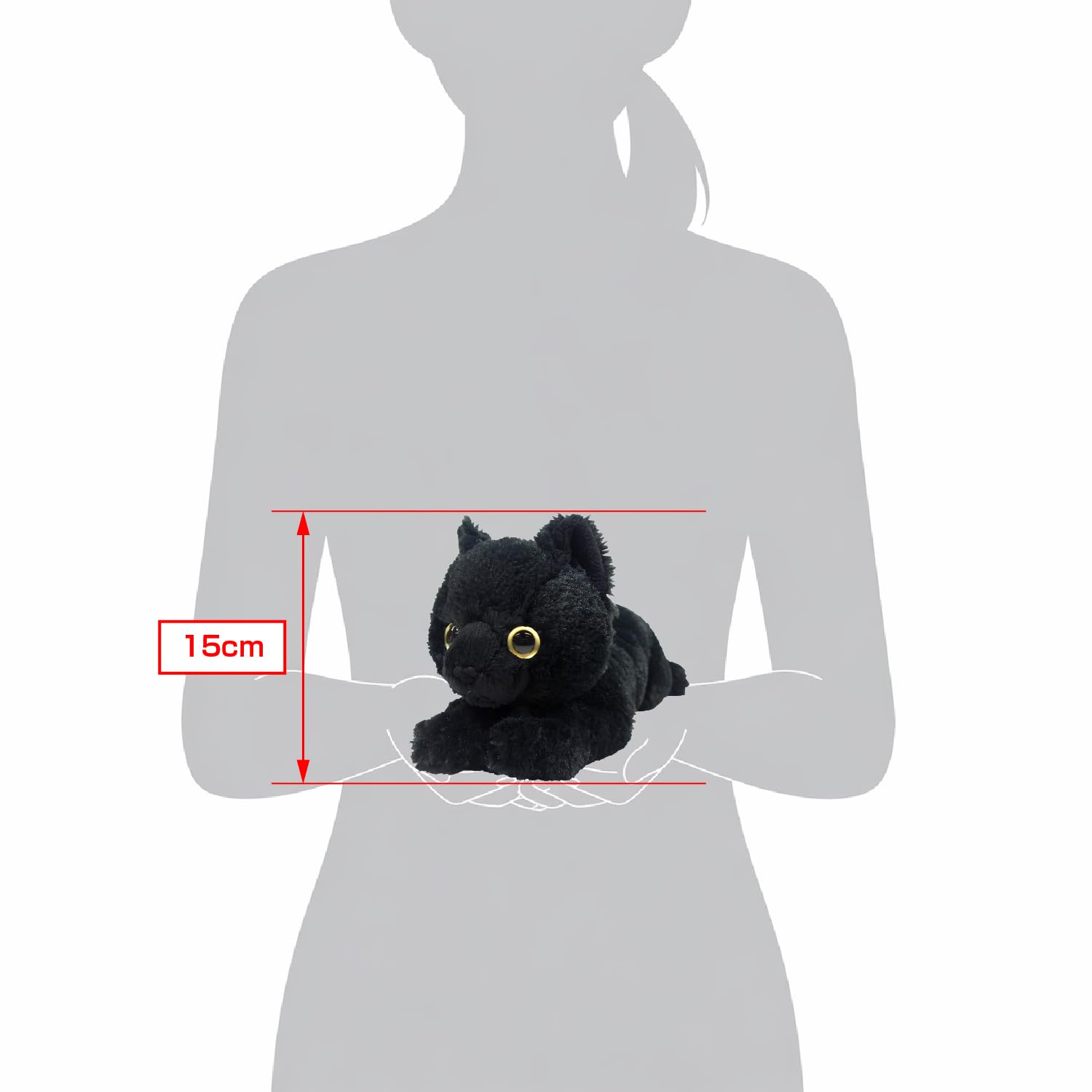 Amazon.co.jp: ひざねこ ぬいぐるみ ブラック Sサイズ : おもちゃ