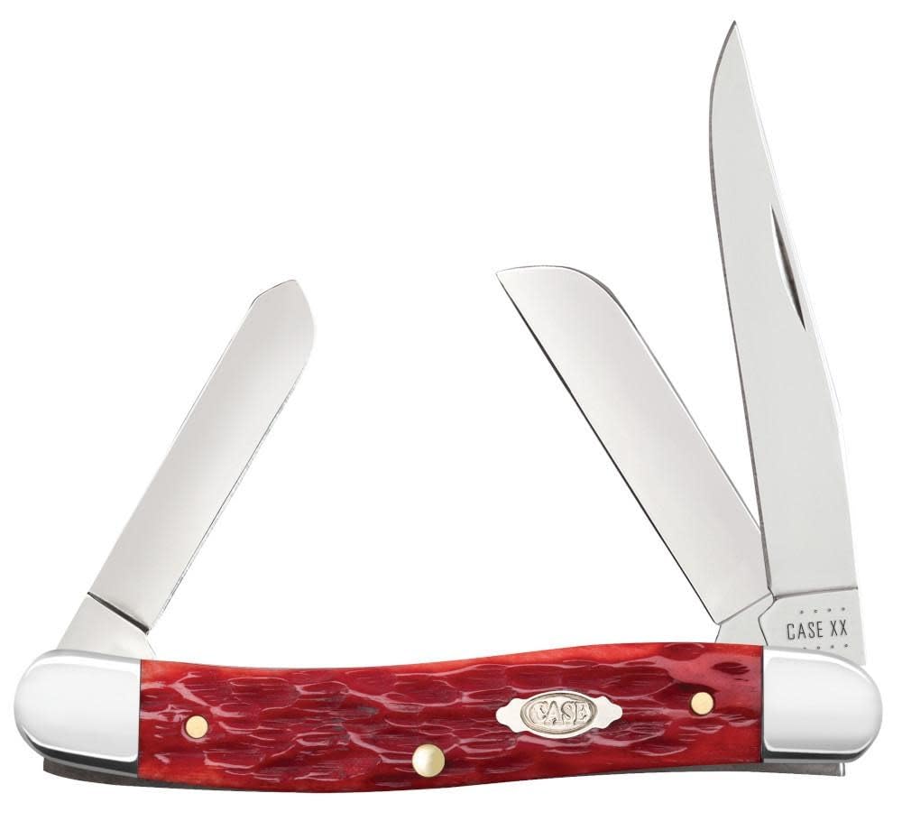 Case WR XX Pocket Knife Pocket Worn Old Red Bone Medium Stockman Item #786 - (6318 SS) - Length Closed: 3 5/8 Inches