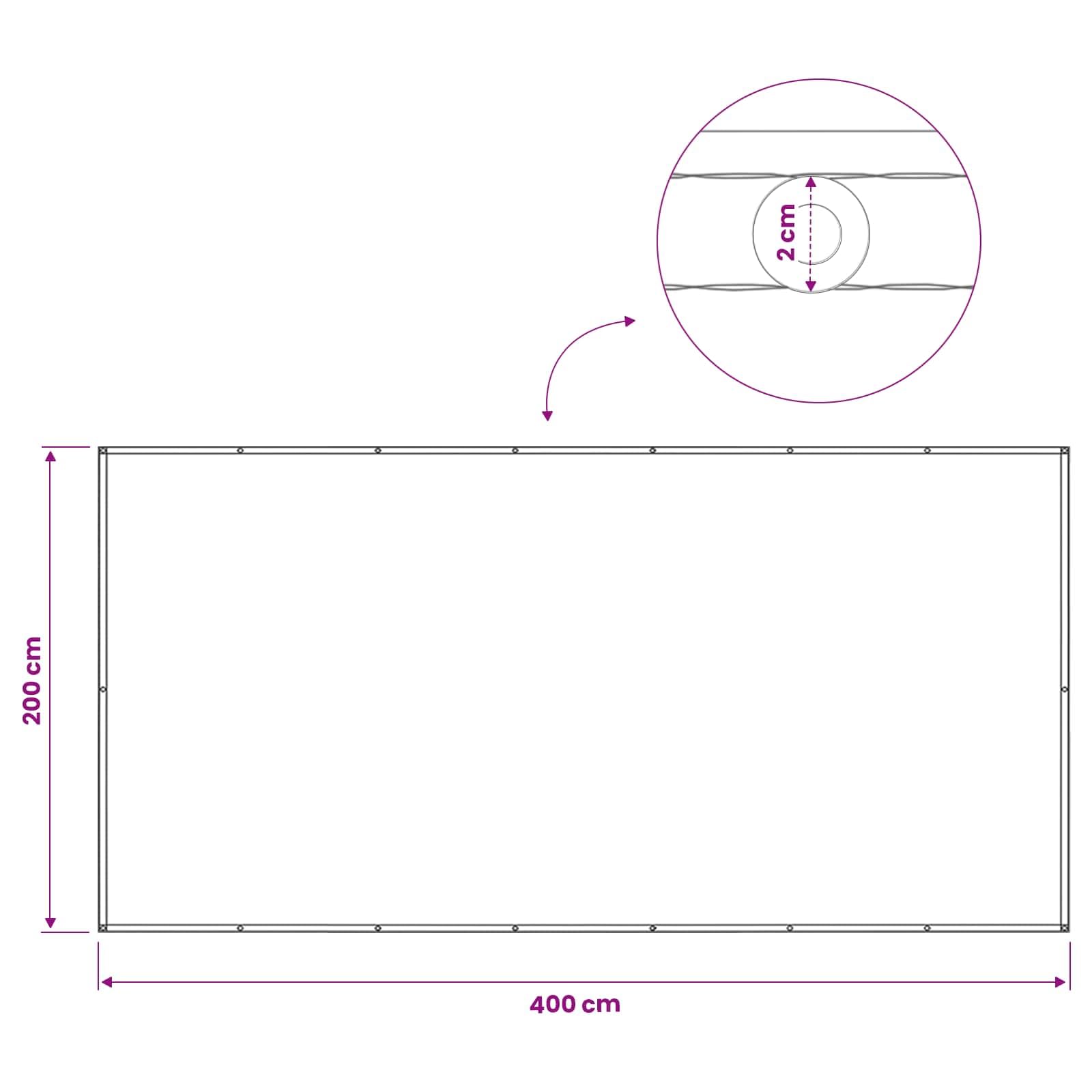 Frangivista in Poliestere, Balcone, Antracite, 200 x 400 cm
