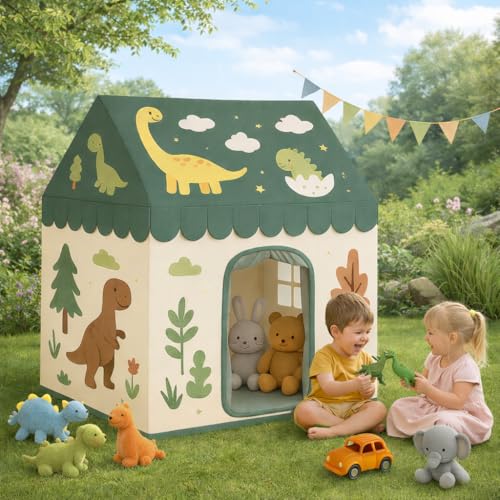 Image of XEMOX, Light Weight Kids Play Tent House - Fun, Foldable, and Durable for Indoor & Outdoor Toys for 3 to 10 Year Old Kids (White DNS)