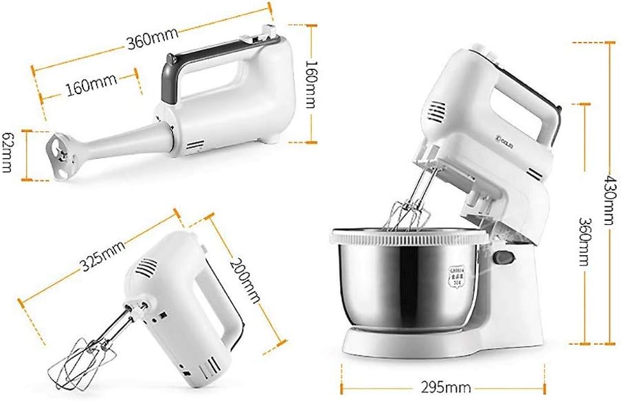 Egg Beater,Electric Hand Mixer, Stainless Steel Mixer Electric 5 Different Speed Settings -White