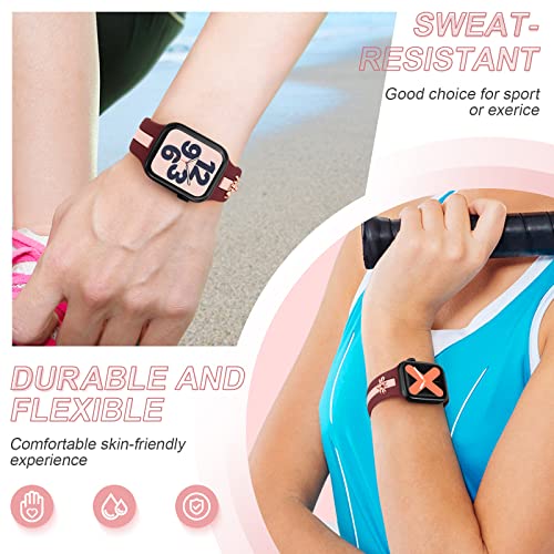 Image of 3 Pack Designer Sport Bands Compatible With Apple Watch Band 38mm 40mm 41mm 42mm 44mm 45mm 46mm 49mm Women Girls,Soft Silicone Sport Strap for iWatch Series 10 9 8 7 6 Ultra SE 5 4 3 2 1
