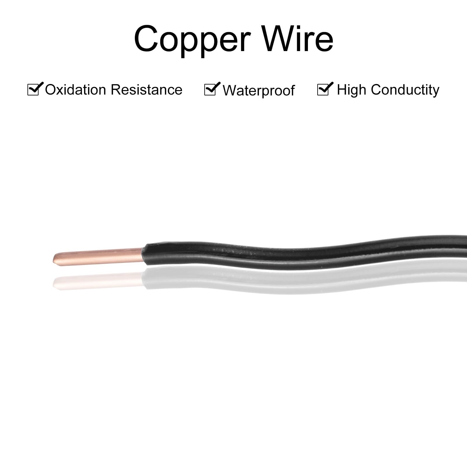 QUARKZMAN 150 Fuß Elektrischer Draht Isoliert Massivkupfer 14AWG Anschlusskabel THHN Draht Wohnbereich Industrie Erdung Elektrisch Bewertet Für 600 Volt UL Geprüft Schwarz