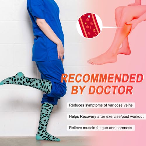 Image of 4 Pairs Compression Socks for Women Circulation-Best Support for Nurses,Running,Athletic,Travel