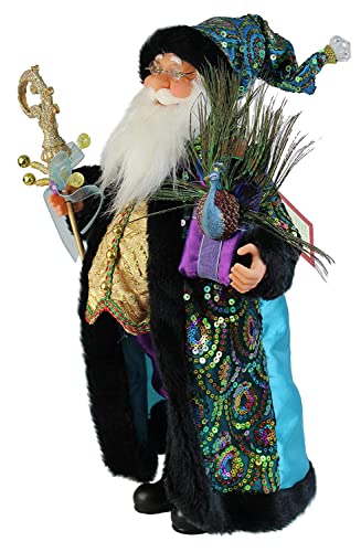 C-Meduo Windy Hill Collection 16" Inch Standing Stunning Sequin Santa Claus Christmas Figurine Figure Decoration 167220 #TOP3