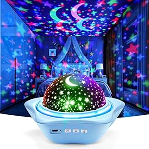 One Fire Night Light for Kids, 48 Lighting Modes Star Lights for Bedroom,360°Rotating+3 Films Baby Night Light Projector…