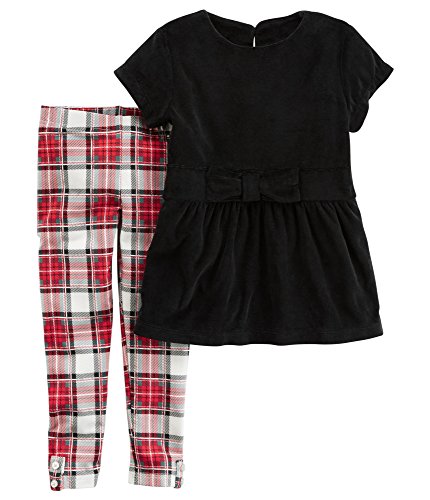Ensemble 2 pièces Carter's fille pyjama velours pantalon écossais 3M