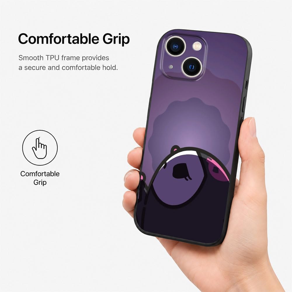 for iPhone 13 Case, Cartoon Black, Kur-om-2 image 3