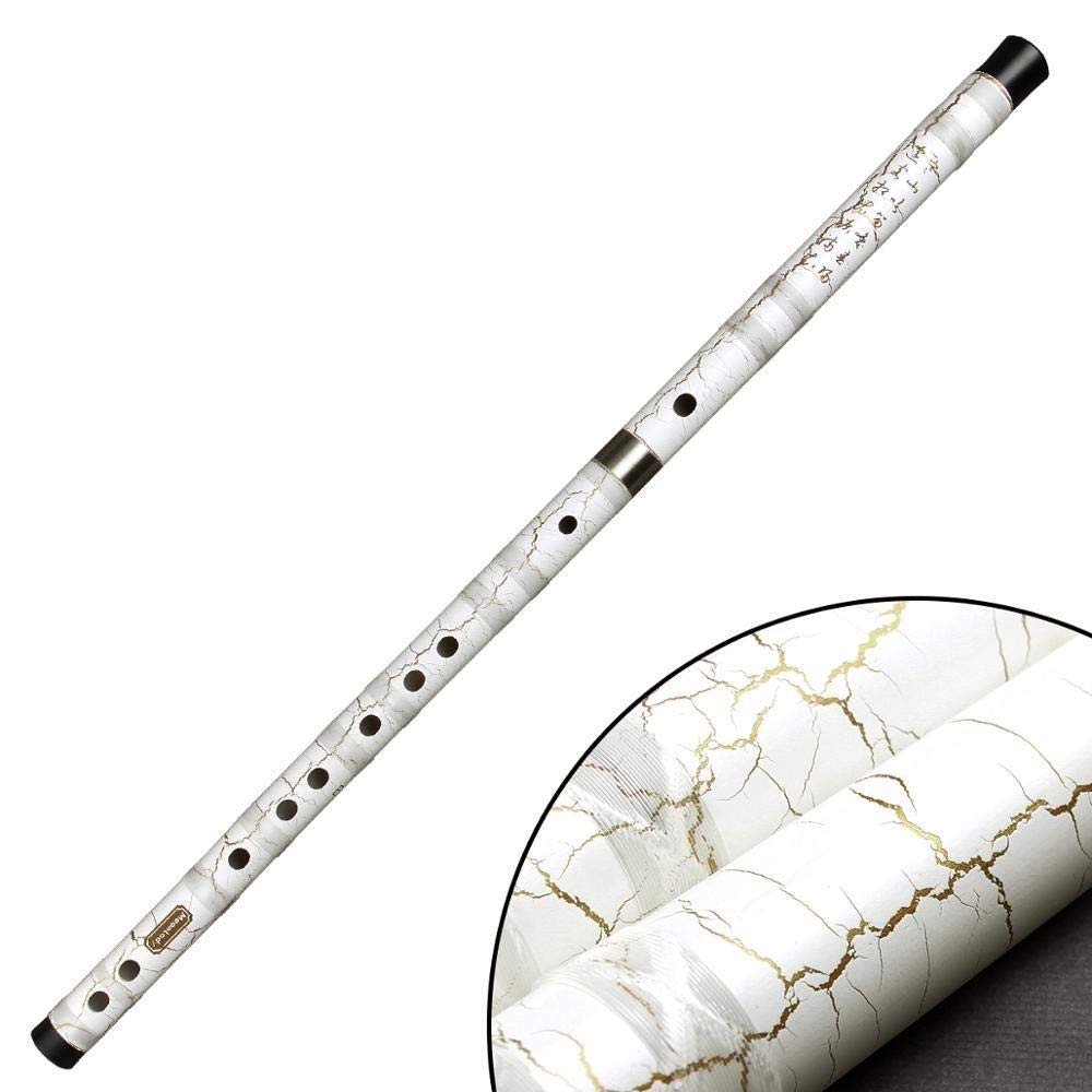 Clave Flauta Blanca Hecha Flauta de bambú Mano Instrumento Musical Flauta Profesional con línea Dizi también Adecuada para Principiantes (Color : Tecla F)