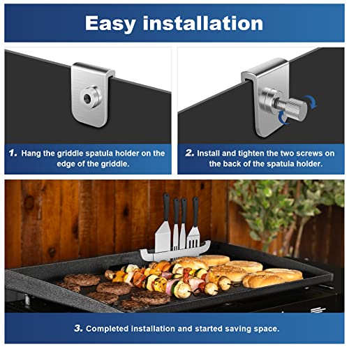 10-Inch Stainless Steel Griddle Spatula Holder - 2 Pack - Image 3