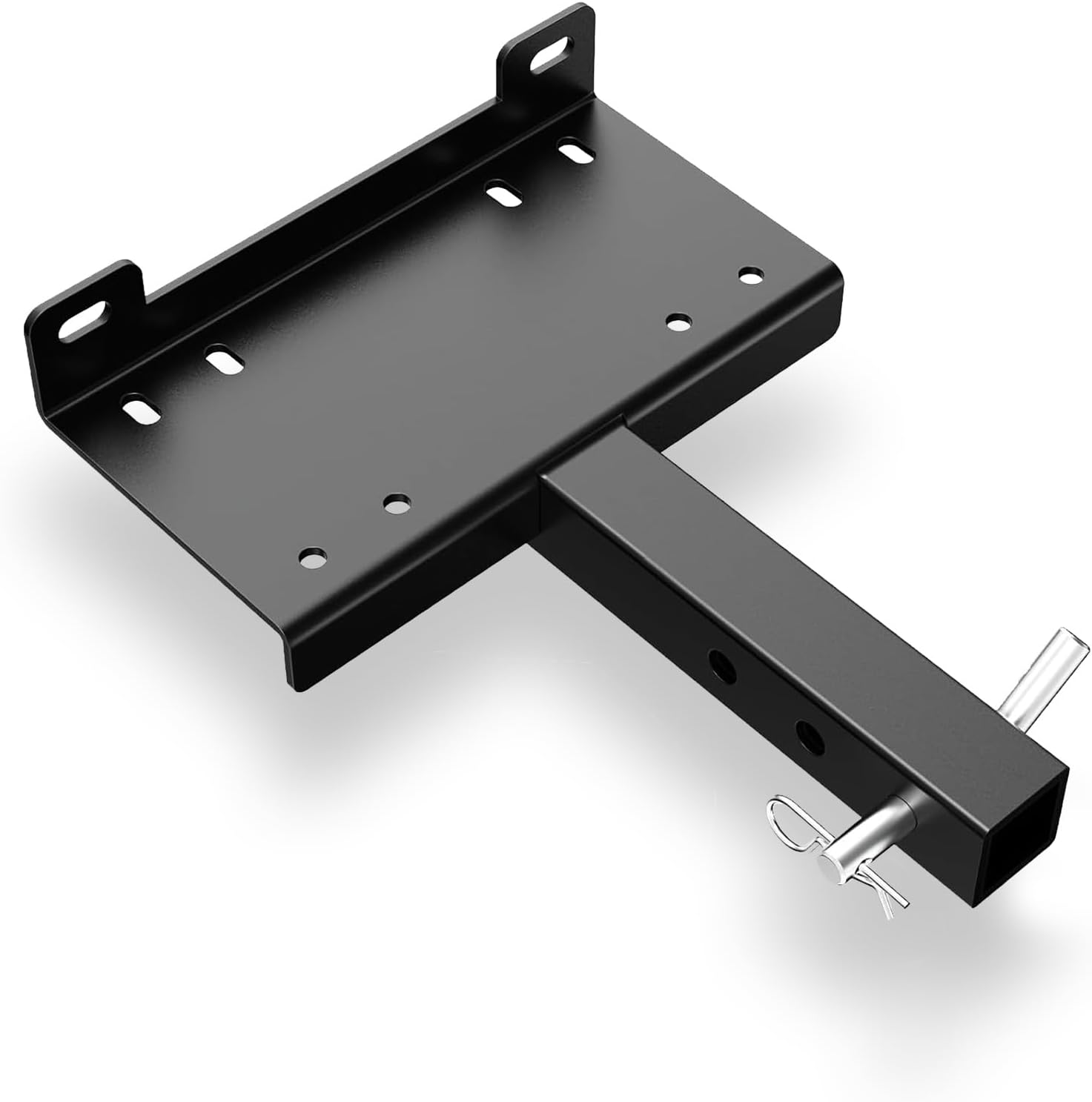 Universal Trailer Winch Hitch Mount Plate,10 x 4 1/2 Winch Mounting with 2''Receiver Hitch for Winches, Heavy Duty Winch Hitch Cradle Mount for ATV UTV Truck