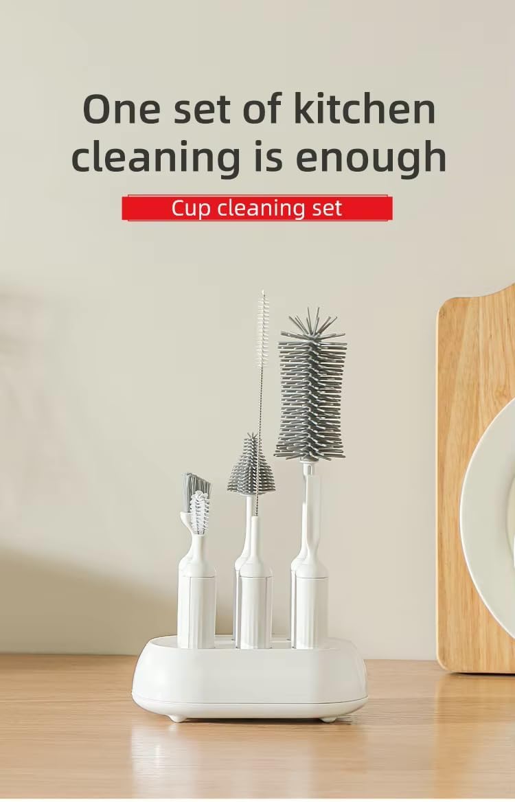 6 Piece Botle Cleaning Brush Set with Holder-