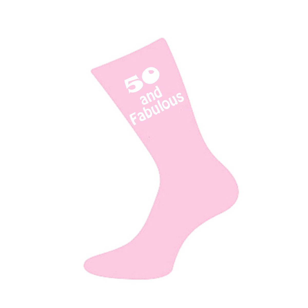 MC Gifts50 and Fabulous Pink Womens Socks for 50th Birthday Present