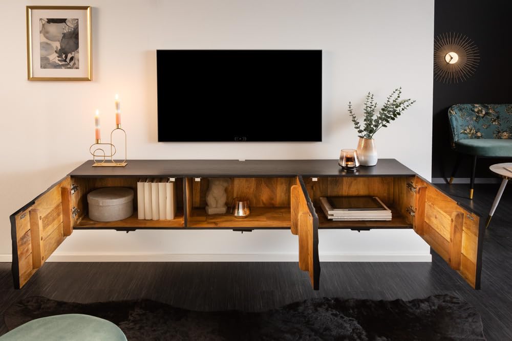 Riess Ambiente TV-Board Scorpion - 160cm - schwarz - Mangoholz mit Stauraum