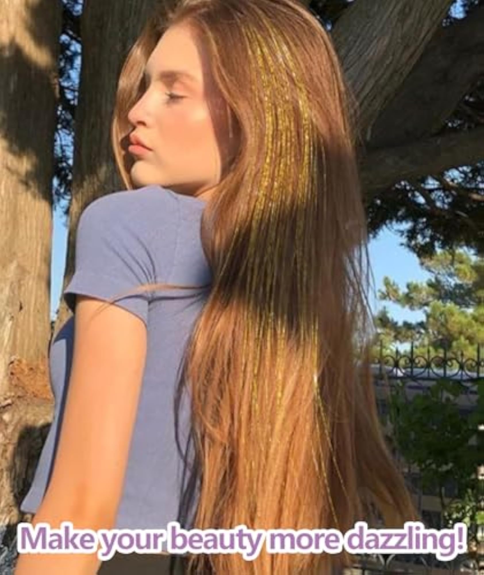 12PCS Glitter Hair Tinsel Extensions for Women