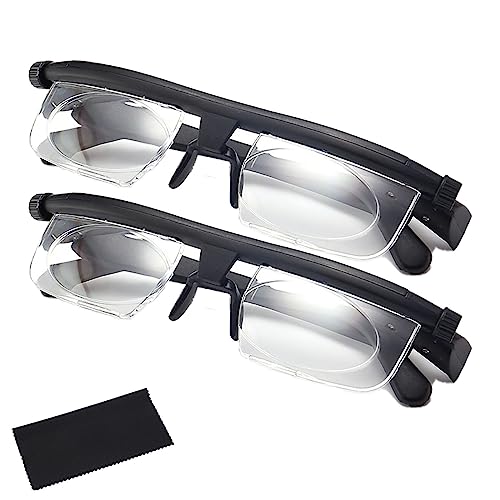 LUXBUT Vifocus Adjustable Focus Glasses near and Far, Upgrade Seniors Distance Visionfocus Reading Glasses (2 Pcs)