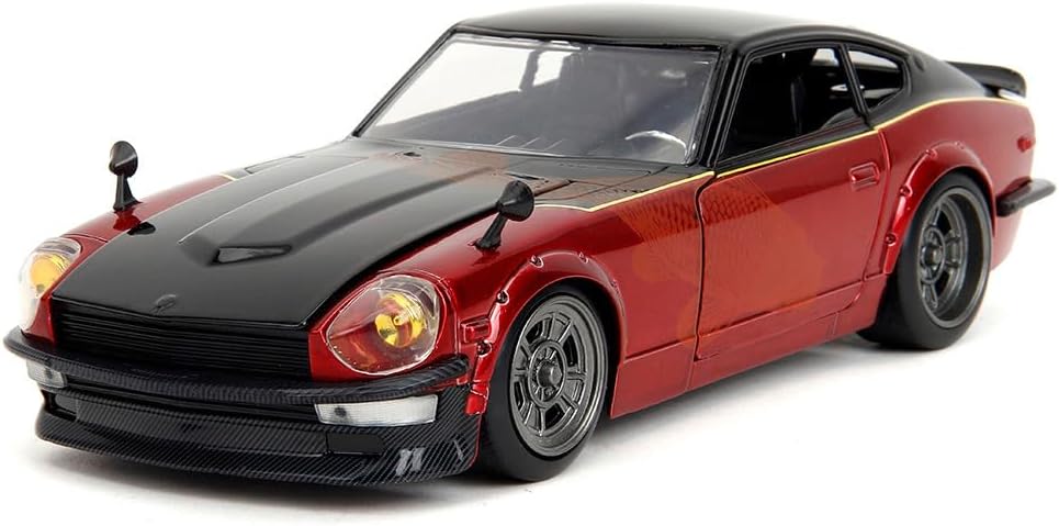 Jada Toys - Fast & Furious 1972 Datsun 240Z (F10) Model Car Metal 1:24 Opening Doors, Boot and Bonnet 20 cm for Fans and Children from 8 Years, Red