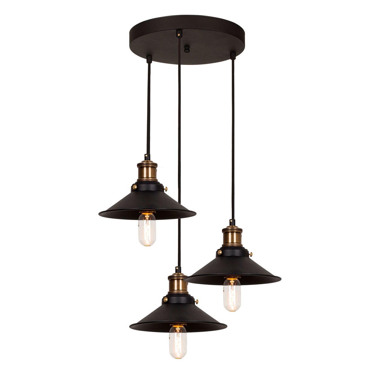 Lampada a techo S369 negra para iluminación interior de cocinas y dormitorios modernos