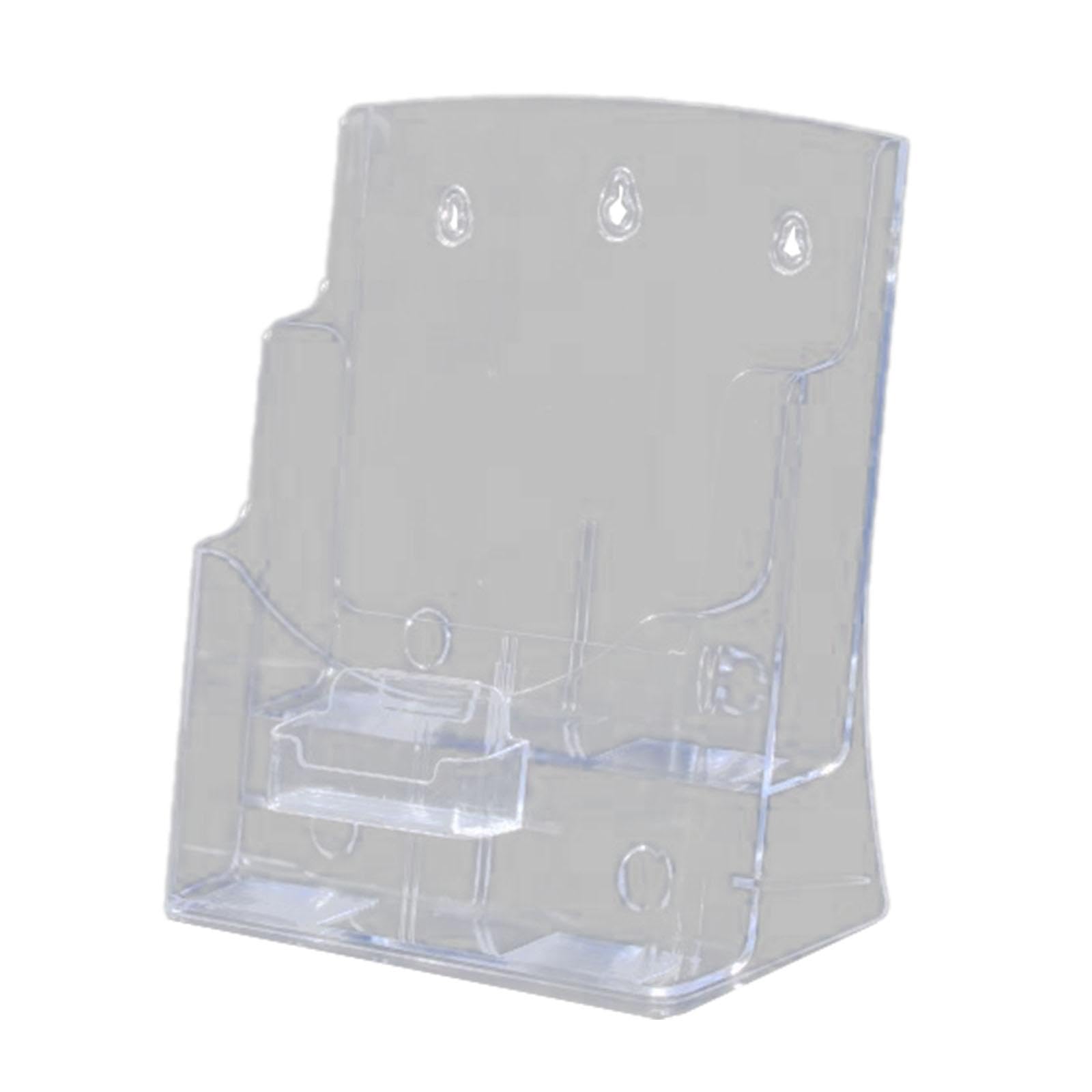 Qianly Broschürenhalter Acryl Flyerhalter Prospektständer Organizer Dokumentenständer mit Multifunktionalem Design Und Visitenkartenfach für Hotel Restaurant , A4 2 Ebenen