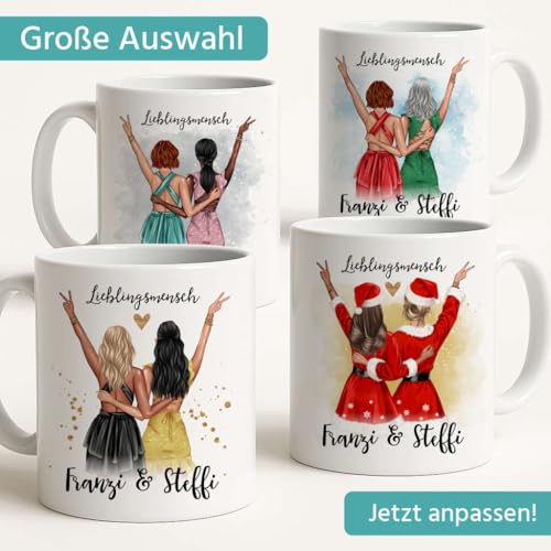 SpecialMe® Tasse beste Freundin Geschenk Geburtstag Weihnachten persönlich personalisiert Freundschaft Best Friends Weiss-innen-blau… – Ansicht 5