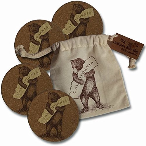 SF Mercantile California Bear Hug, I Love California Set of 4 Cork Coasters
