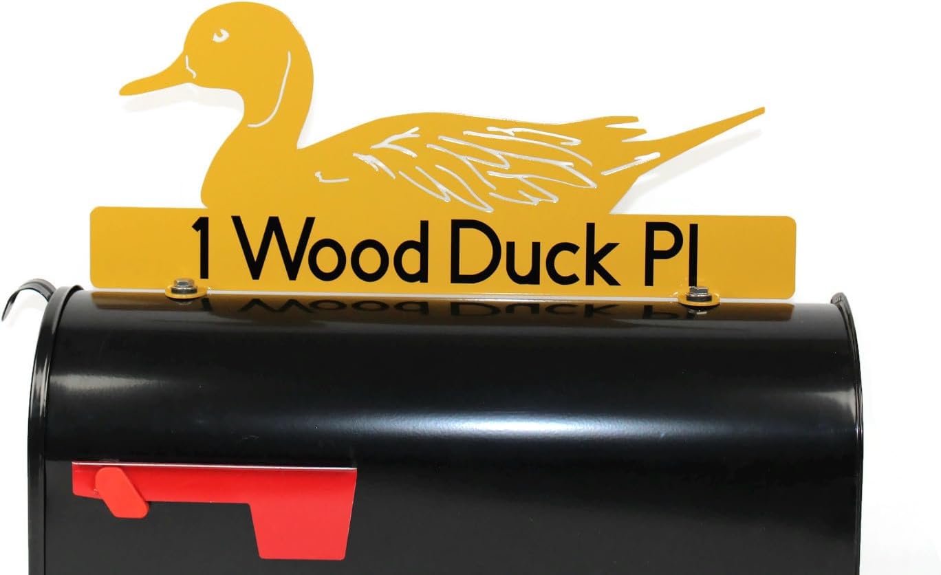 Farm and Ranch Metal Mailbox Topper (CUSTOMIZED Mallard Duck, Dark Yellow)