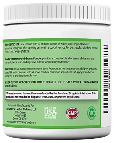Greens Powder -Doctor Recommended-Complete-Natural Whole Super Food Nutritional Supplement - Greens Drink w/Organic Fruits, Vegetables, 2 Pack - Thumbnail 3