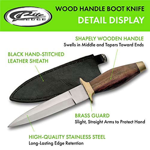 SZCO Supplies Faca para bota com cabo de madeira