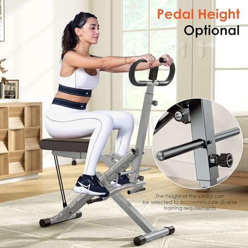Image of SogesHome Squat Machines Rowing Machine for Home, Foldable & Full Body Exercise Workout Equipment with Adjustable Resistance Bands for Women, Row and Ride Squat Machine for Glutes and Abs, 330 LBS