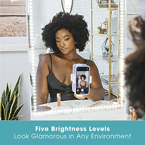 Riki Tall Vanity Mirror With Hd Led Lights, Remote Lighting And Smartphone Control, Advanced High-Cri Glass, Usb Charging, And Magnetic 5X Magnifying Mirror (White) #TOP3