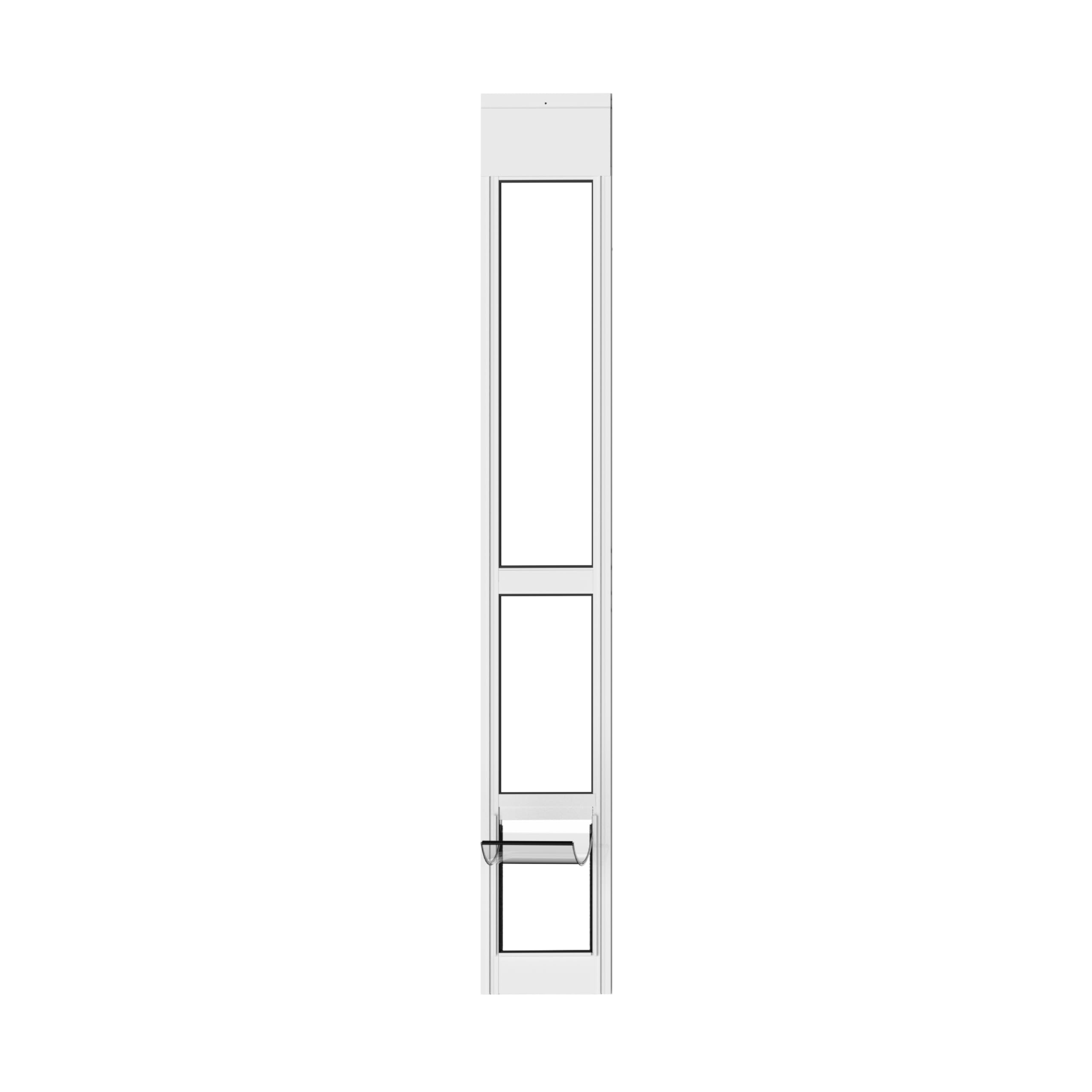 Hakuna Pets White Glass Patio Pet Door for Sliding Doors, Medium | Adjustable Height up to 83.5”, Damage-Free or Permanent Install, Locking Panel Included
