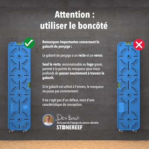 Gabarit de perçage prise électrique 68 mm boîte encastrée + niveau – vue 5