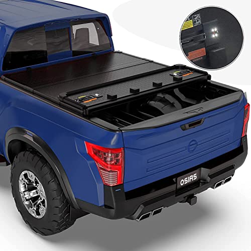 Osias Quad Fold Hard Truck Bed Tonneau Cover Compatible With 2017-2022 Nissan Titan 5.6/5.7 Ft-67 Inch 4 Fold Aluminum Bed(Non-Xd) #TOP16