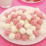 富久屋 いちご＆ミルク味のまん丸おこし 業務用1㎏(1箱) ひなあられ 苺粉末入り 練乳入り 粳米 玉おこし フルーツ紅白玉