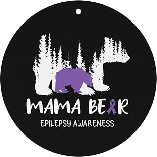 24 PCS Epilepsy Awareness Bear Car Air Fresheners Cards Set, Multi-Pack Scented Cards, Long-Lasting Auto Fragrance Cards for Vehicle, Home & Office Round Shape