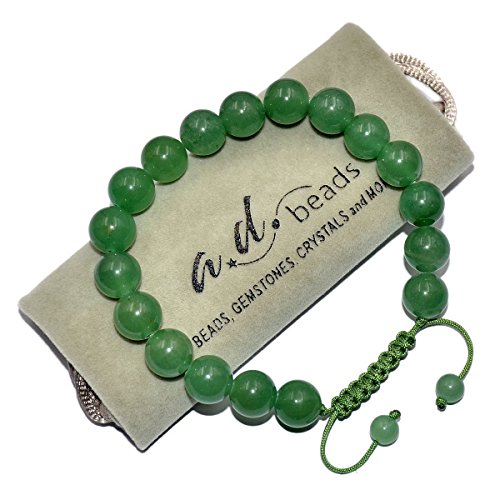 Image of AD Beads Natural 10mm Gemstone Bracelets Healing Power Crystal Macrame Adjustable 7-9 Inch
