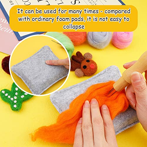 WONVOC Needle Felting Pad, Felting Kit, Needle Felting Mat and Felting Needles with Wooden Handle Holder,Needles Felting Tools for Wool Craft Project - Thumbnail 5