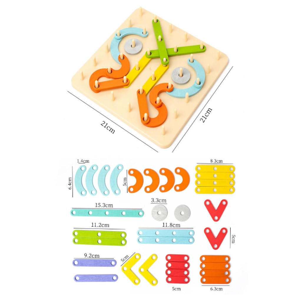 Giocattolo Puzzle Costruzione Lettere e Numeri su Tavoletta Legno Montessori