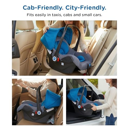Image of Mee Mee 4-in-1 Infant /Baby Car Seat & Carry Cot with Canopy, Convertible to Car seat, Rocking Chair, Carry Cot & Feeding Chair, 0 to 15 Months | Weight Capacity Upto 13 Kg (Acid Blue)