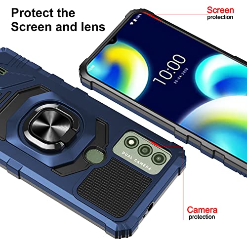 Mldwh Wiko Voix Case,With Tempered Glass Screen Protector [2 Pack], Military Grade Full Body Shockproof Protective Heavy Duty Cover Case For Wiko Voix (Blue) #TOP4