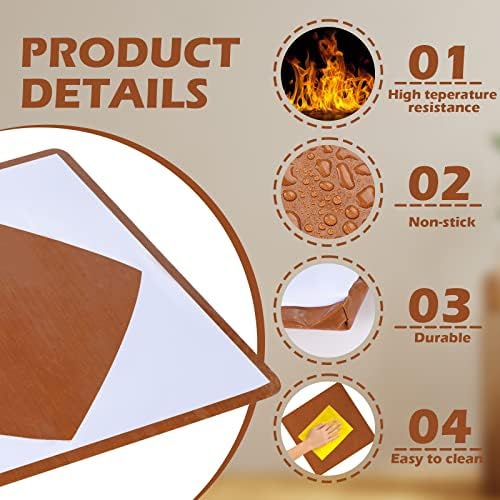 Mixweer 4 Pcs Heat Press Platen Wrap Cover Non Stick Heat Resistant Reusable Sheets Pad Mat Pillow for Sublimation Transfers Heat Pressing Machine from Residue Inks, Brown and White (15 x 15 Inch) — 사진 3