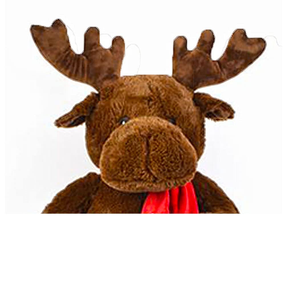 Renna peluches Grande Pupazzo con Sciarpa Rossa e Bianca h50 Decorazioni di Natale Idea Regalo Bambini Morbido
