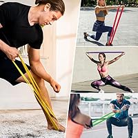 Resistance Bands Set for Working Out - Exercise Bands for Men & Women, Fitness Equipment, Strength Training, Physical Therapy & Body Stretching at Home & Gym (#07 4 Bands Set) — image 7