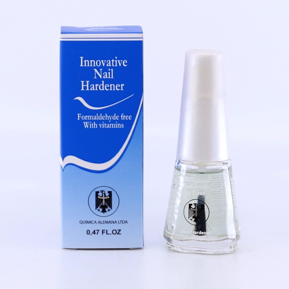 (Pack of 3) Qumimca Alemana Innovative Nail Hardener 0.47 fl oz | Fomaldehyde free with vitamins | protective barrier prevents chipping) |nail strengthener