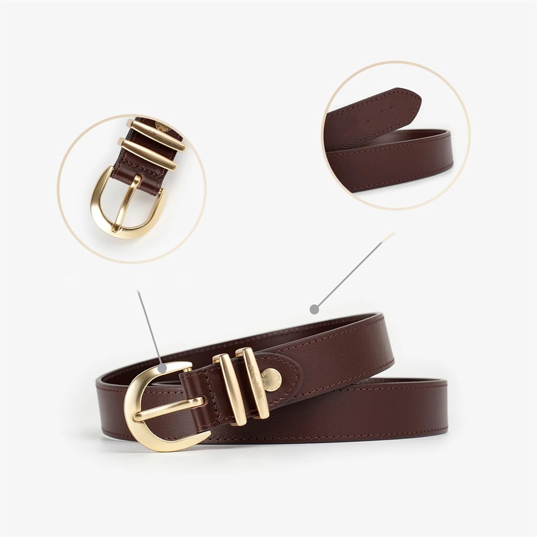 Cinturón retro para mujer, hebilla de piel de vaca, accesorio de moda para mujer