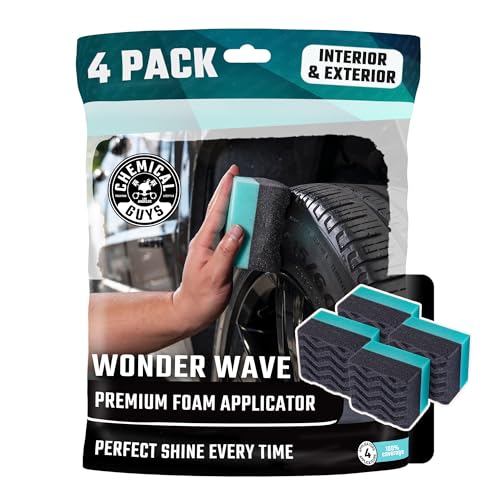 Chemical Guys Wonder Wave Durafoam Contoured Large Tire Shine & Dressing Applicator 4 Pack