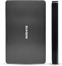 SUHSAI Disco rigido esterno 120 GB USB 3.0 leggero disco rigido per backup e archiviazione dati, disco rigido portatile da gioco, HDD con memoria avanzata per laptop da gioco, PC, Mac, desktop, grigio